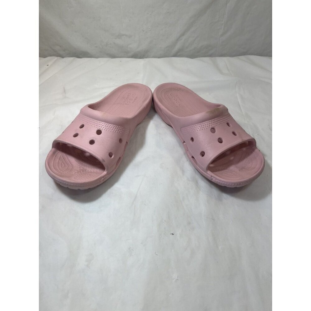 Crocs Womens Coast Slide Sandals Pink Open Toe Slip On Flats 7 - Picture 15 of 15